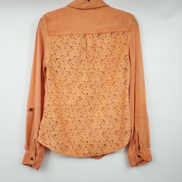 Jessica Simpson Forley Button Up Blouse Orange M - Picture 2 of 10